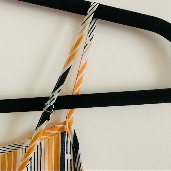 FOREVER 21 Orange Striped Jumpsuit Sz S - Picture 7 of 10